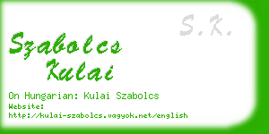 szabolcs kulai business card